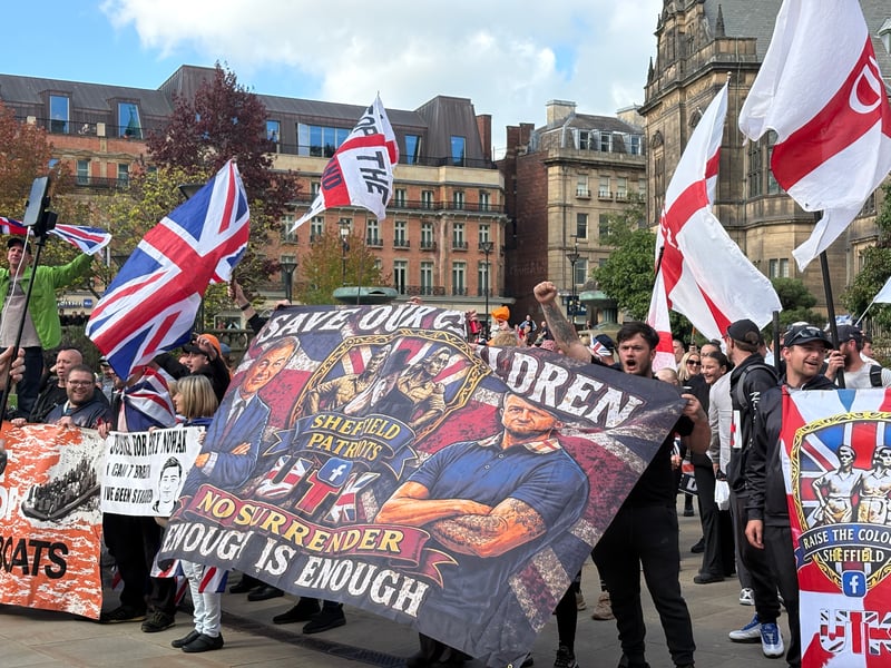 Patriots waved flags and chanted