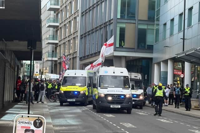 Police have revealed the number of arrests made after rival protests involving the Sheffield Patriots and an anti-racism counter-protest took place in Sheffield city centre today (26 September).  