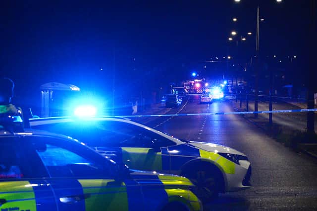 Emergency services at the scene of the accident on East Bawtry Road.