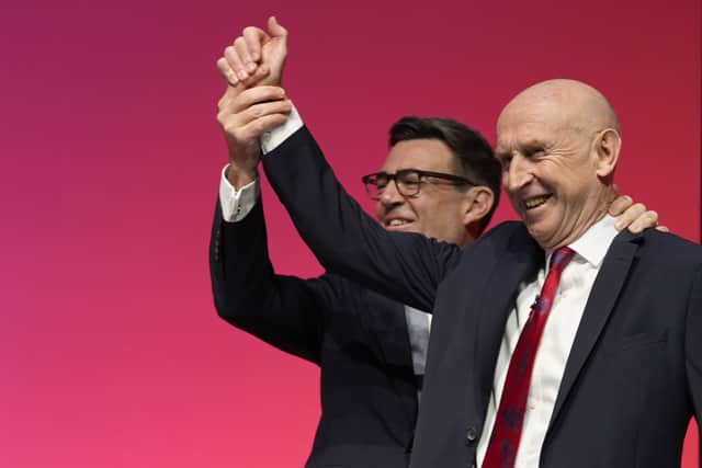 Prime Minister Andy Burnham with his Chancellor John Healey at the party conference (Peter Byrne/PA)