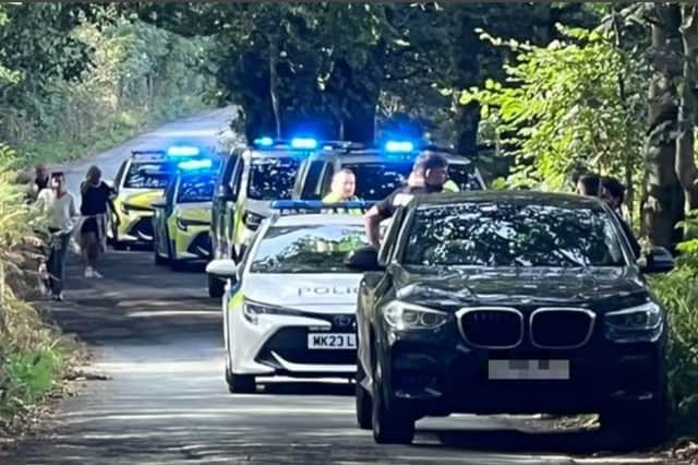 Police cars were called out to New Road near Bamford Edge, in the Peak District new Sheffield. Photo: Iconic Media