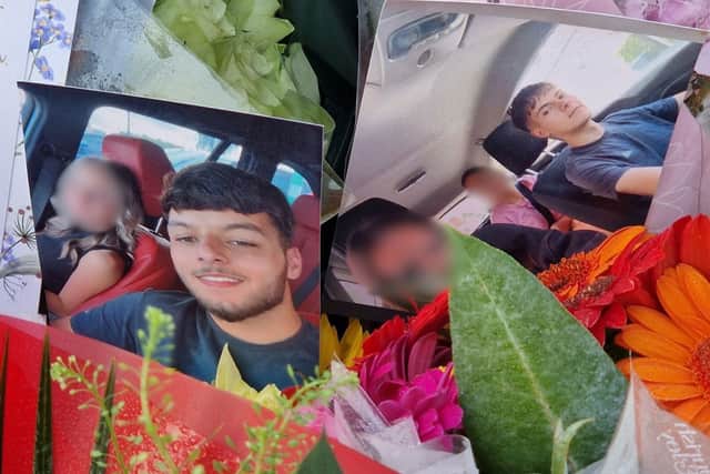 Floral tributes, photos and cards have been heaped at the scene of a fatal crash on East Bawtry Road, Rotherham, where friends held a memorial service to Jacob Skidmore and Jacob Patching on September 27, 2026.