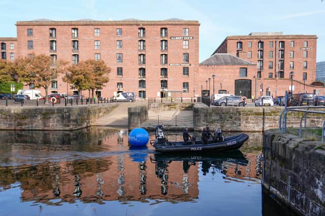 A police boat patrols the river bank during the Labour Party Conference at the ACC Liverpool. Picture date: Monday September 28, 2026