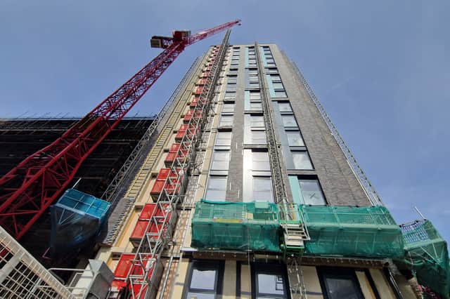 Work on 17-storey Hollis Croft halted in July after Torsion Construction went into administration.