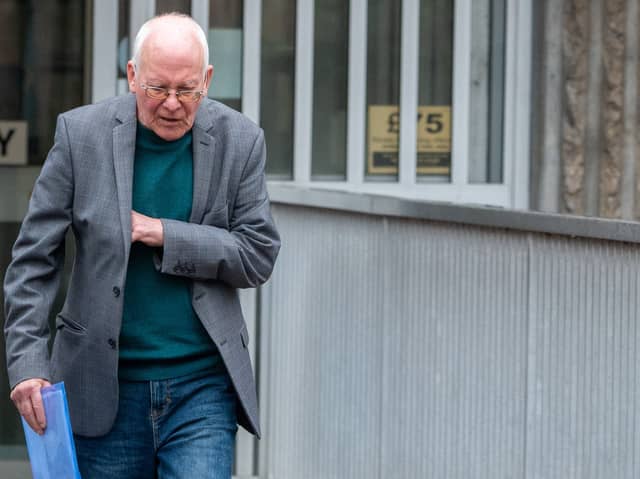 Former president of the Doncaster Labour Party Allan Hornsby leaves Sheffield Magistrate's Court (September 29, 2026). He is charged with one count of attempted rape and one count of sexual assault.
