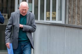 Former president of the Doncaster Labour Party Allan Hornsby leaves Sheffield Magistrate's Court (September 29, 2026). He is charged with one count of attempted rape and one count of sexual assault.