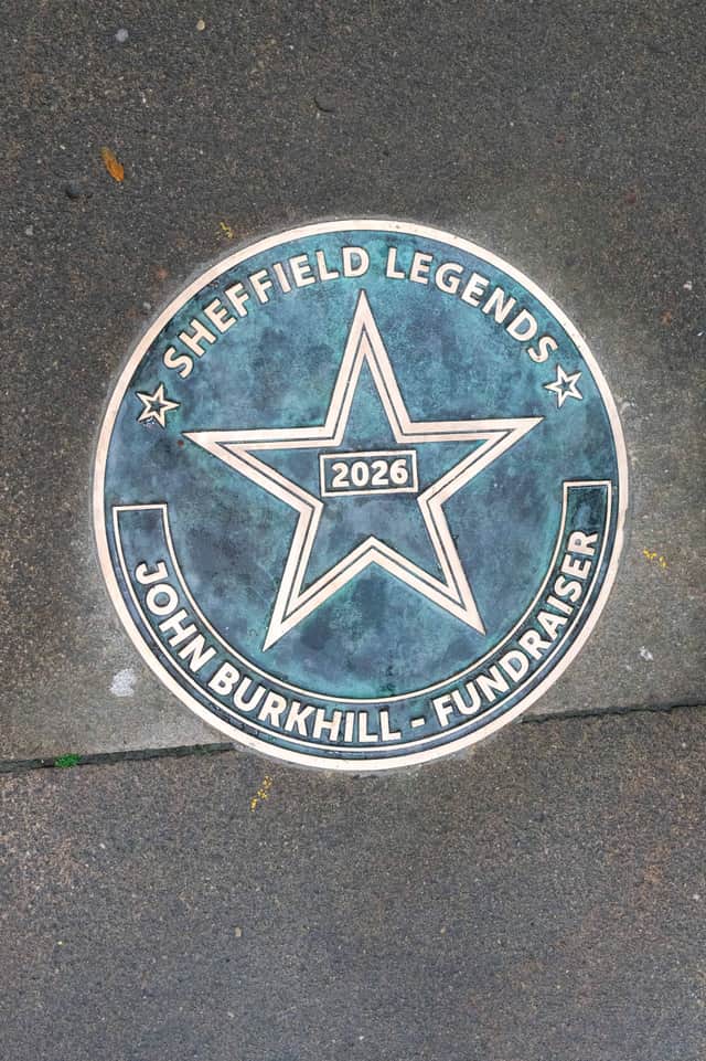 John Burkhill gets his Sheffield star outside the Town Hall