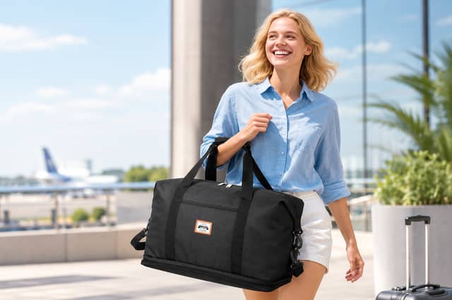 The Lekesky 40x20x25cm cabin bag is currently £7.62 and is designed to fit Ryanair's free underseat allowance.