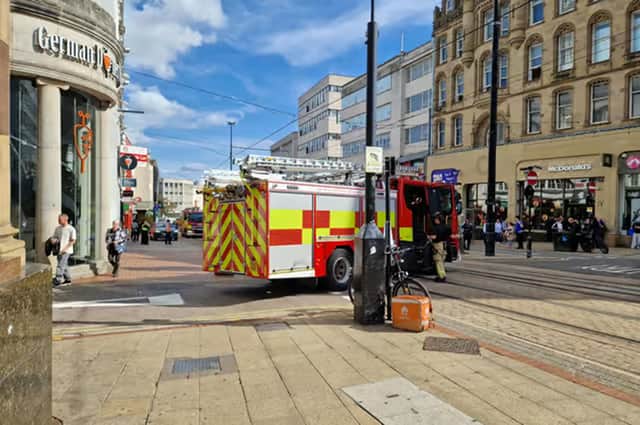 Emergency services were called to Sainsbury’s Local on Sheffield High Street just after midday on Monday