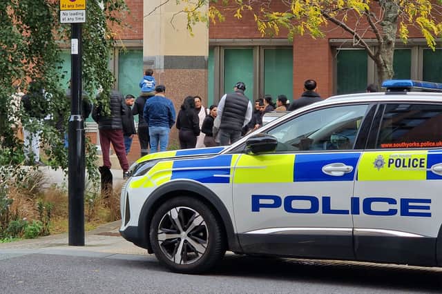 Large crowds gathered outside Sheffield Crown Court as four people accused of murdering 'Baby S' were remanded in custody