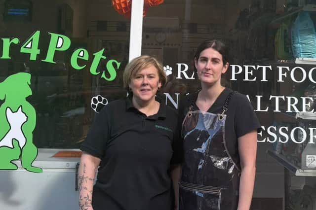 Sam Payne of Better4Pets, left, and Shawnee Sadler, of Henry's House of Paws, on Langsett Road fear a new tram gate will damage their businesses.