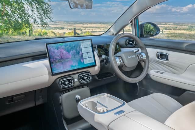 The interior is a lovely place to sit, with very comfy seats and lots of storage options
