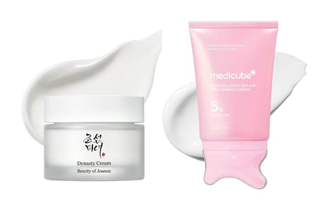 Beauty of Joseon Dynasty Cream and Medicube PDRN Collagen Gua Sha Neck Wrinkle Cream