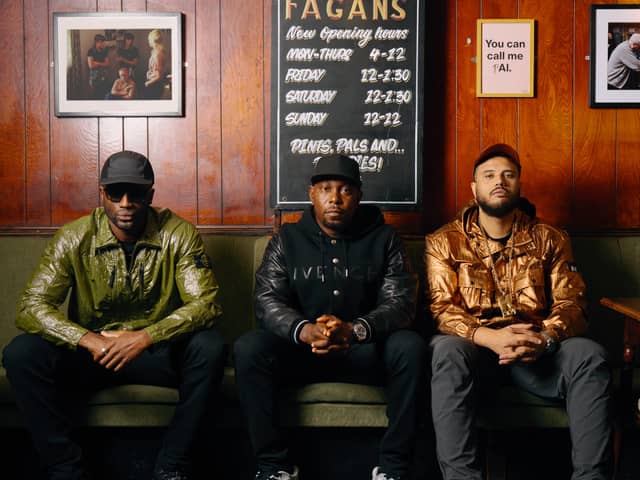 The Sent It Remix with K Dot featuring Dizzee Rascal (and produced by TS7) sees the British hiphop and grime pioneer collaborating with another Sheffield artist.

From L to R: TS7, Dizzee Rascal, K Dot