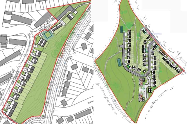 Preliminary plans for the two Arbourthorne housing developments