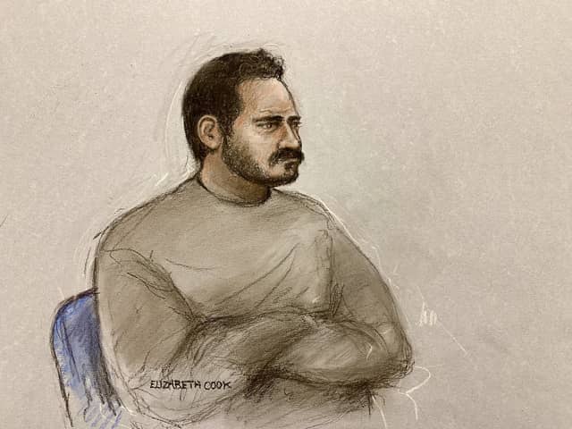 Court artist sketch of Joshua Kerry