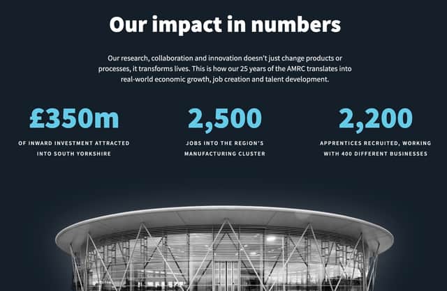 25 YEARS OF IMPACT: The AMRC has helped attract £350m of investment to South Yorkshire, create 2,500 manufacturing jobs and recruit 2,200 apprentices.