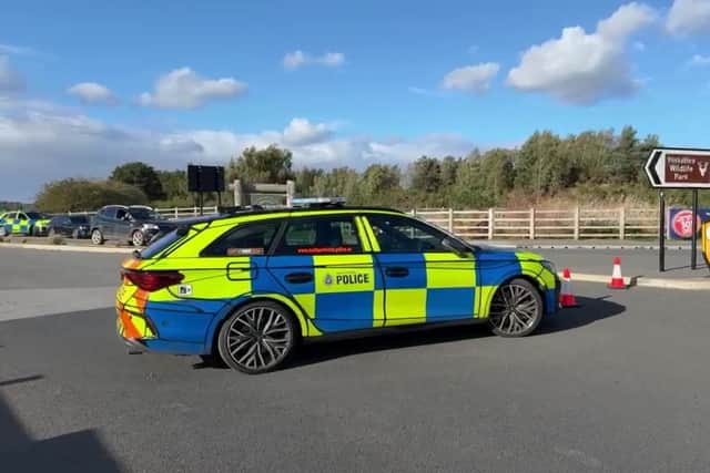 The scene at Yorkshire Wildlife Park after it was evacuated and closed due the tiger attack