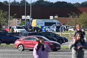 The scene at Yorkshire Wildlife Park which has been evacuated and closed after a tiger attack