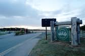 The entrance to the Yorkshire Wildlife Park, where a man died on Saturday after entering the tiger enclosure