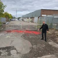 Graffiti daubed outside Sheffield coach firm depot alleges it has “blood” on its hands following march