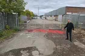 Councillor Mustafa Ahmed outside the depot 