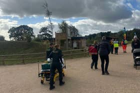 Paramedics at Yorkshire Wildlife Park after a man was mauled by a tiger