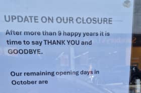 The notice in the window at the Crooked Cafe. Photo: Iconic Media
