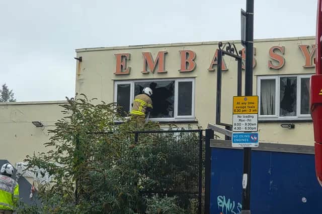Firefighters at the former Embassy club on Mansfield Road, Sheffield. Photo: Submitted