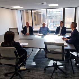 Jobs round table at The Star, from left: Rebecca Harris, Jay Bhayani, James Beighton, Anthony Hinchliffe, Eddie Davidson and David Walsh.