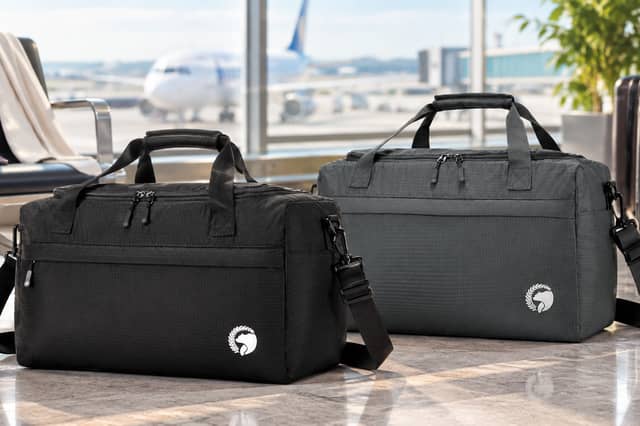 The BAGZY 20-litre travel bag measures 40 x 20 x 25cm and is designed for underseat cabin luggage.