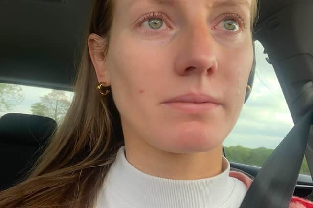 Kristi Boyes upset before going to work at her old job. Photo: Kristi Boyes / SWNS
