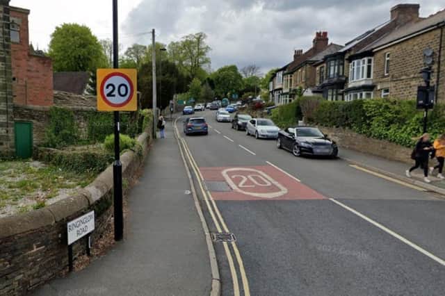 20mph zone on Ringinglow Road and surrounding streets.