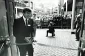 The official opening of the Food House at Orchard Square, Fargate, Sheffield, was performed today by Emlyn Hughes - 29th September 1987