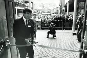 The official opening of the Food House at Orchard Square, Fargate, Sheffield, was performed today by Emlyn Hughes - 29th September 1987