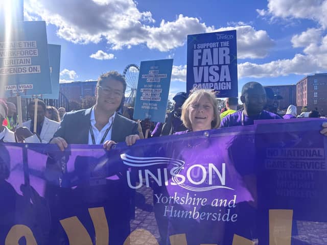 Councillor Rusling joined a rally outside Labour Party conference in Liverpool alongside care workers. He said: "There was Bob Marley playing, singing, dancing, all manner of stuff going on, but with a really clear message."
