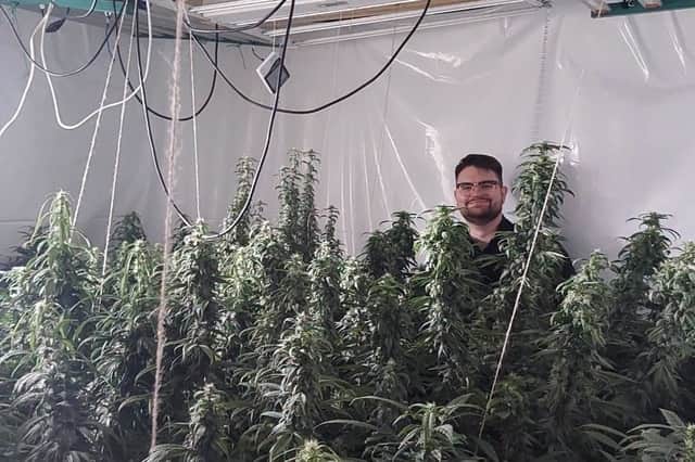 A police office shows where the drugs were found at a property in Dronfield. Photo: Derbyshire Constabulary