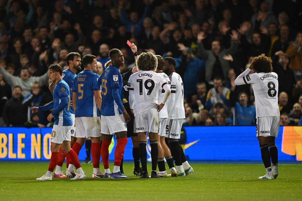 'Not sure' - John Mousinho gives verdict on Hamza Choudhury red card for Sheffield United vs Portsmouth