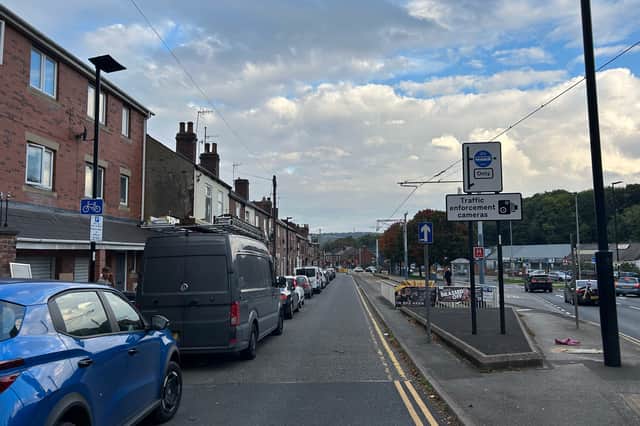 The point of view of a bus driving down Loxley New Road