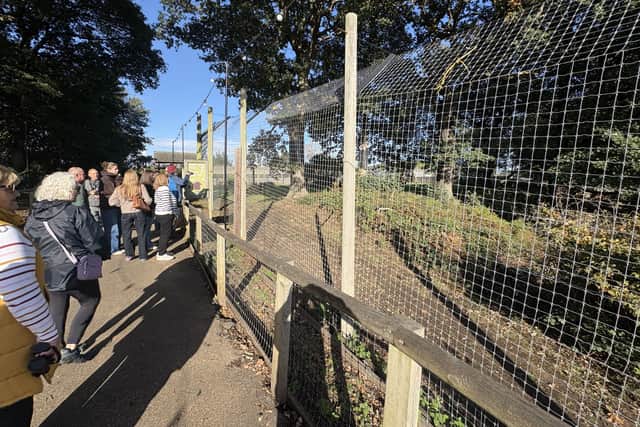 Members of the public viewing the Land of the Tigers enclosure at Yorkshire Wildlife Park in Doncaster