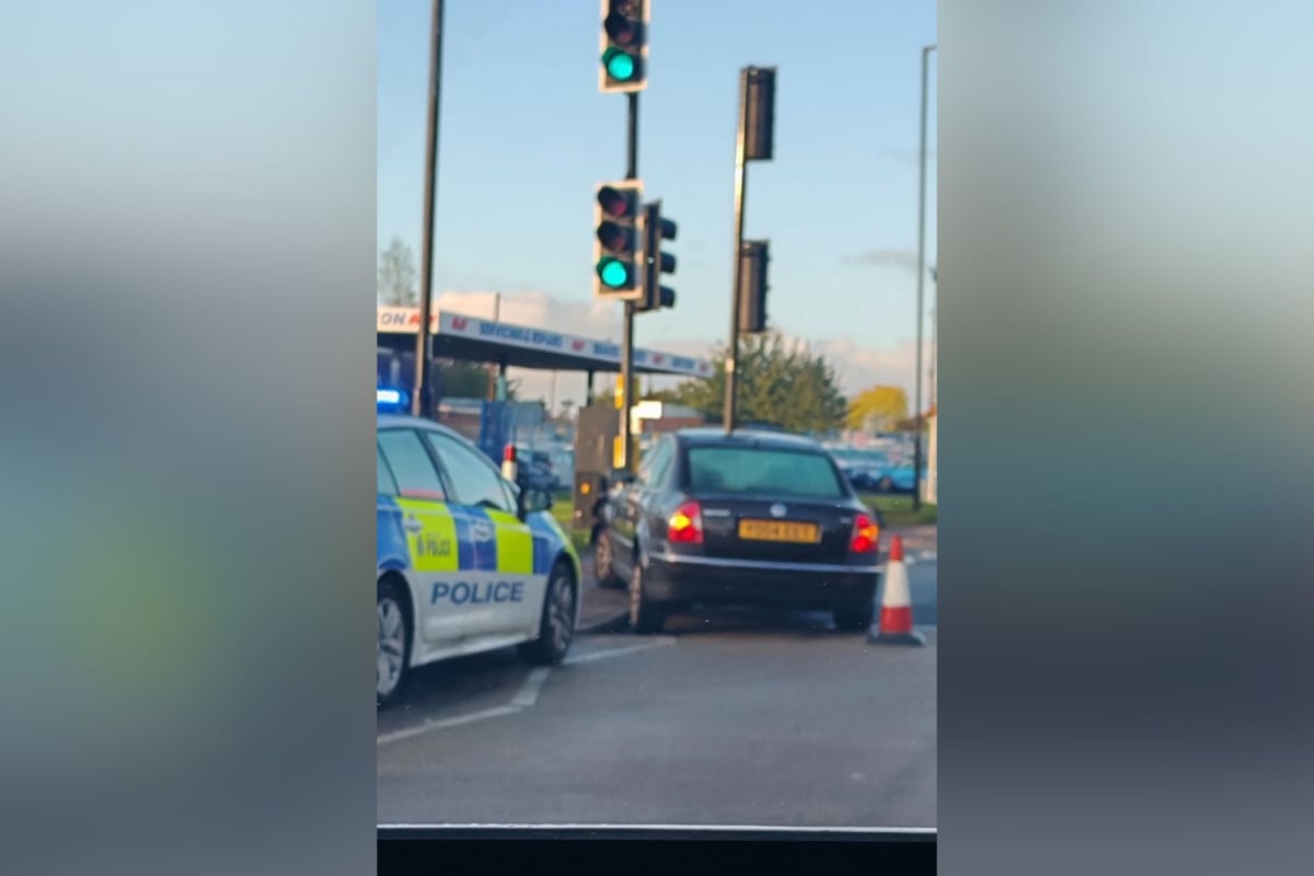Car crashes into traffic lights on Meadow Bank Road