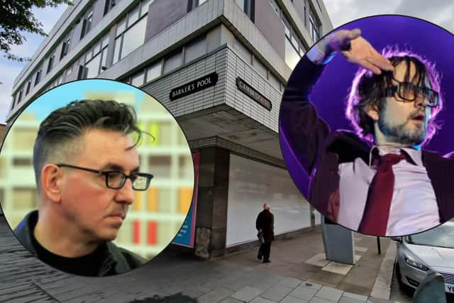 Jarvis Cocker and Richard Hawley played at a Christmas disco at Cole Brothers in 2025.