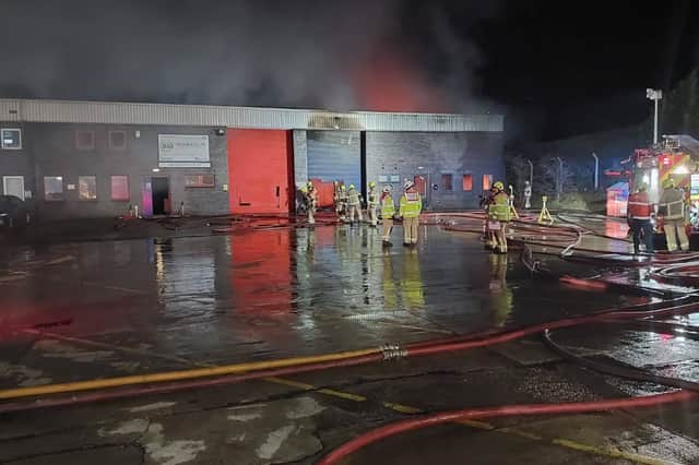 Firefighters at the blaze on Meadowhall Road in January. Photo: South Yorkshire Fire and Rescue