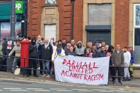 Stand up to Racism protestors gathered in Darnall on Saturday, October 17