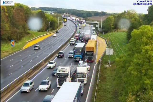 The M1 on monday near junction 29, used by many Sheffield motorists. Photo: National Highways