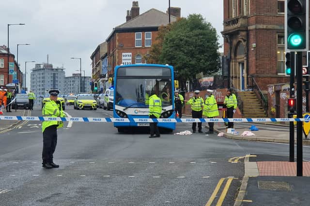 A woman is in a life-threatening condition after a collision between a pedestrian and a bus on Abbeydale Road in Sheffield