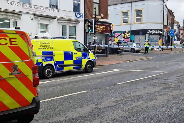 Abbeydale Road, at the junction with London Road, remains closed as police investigate
