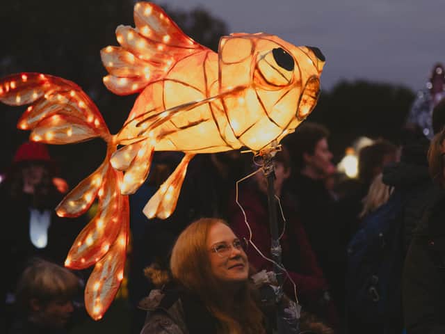 A goldfish lantern was one of many creative creations at Parkwood Springs lantern festival