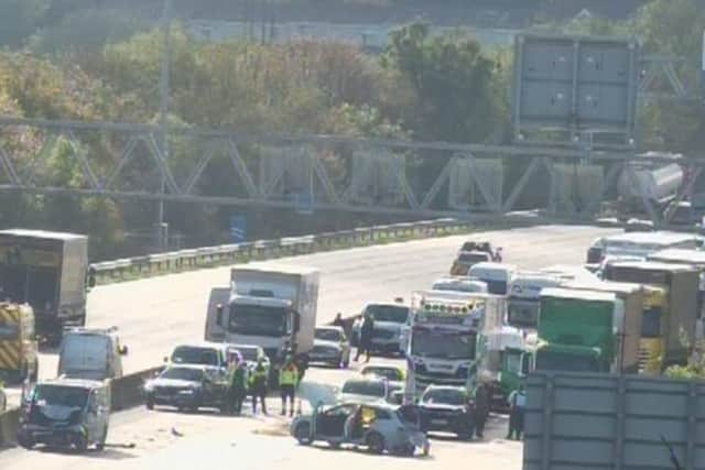 A man was injured in a crash on the M1 near junction 29. Photo: National Highways.