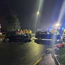 Emergency services on East Bank Road.